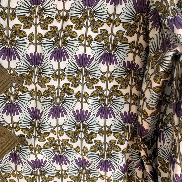 Tory Burch Olive and Cream Floral Tunic Dress 6 - Picture 4 of 5